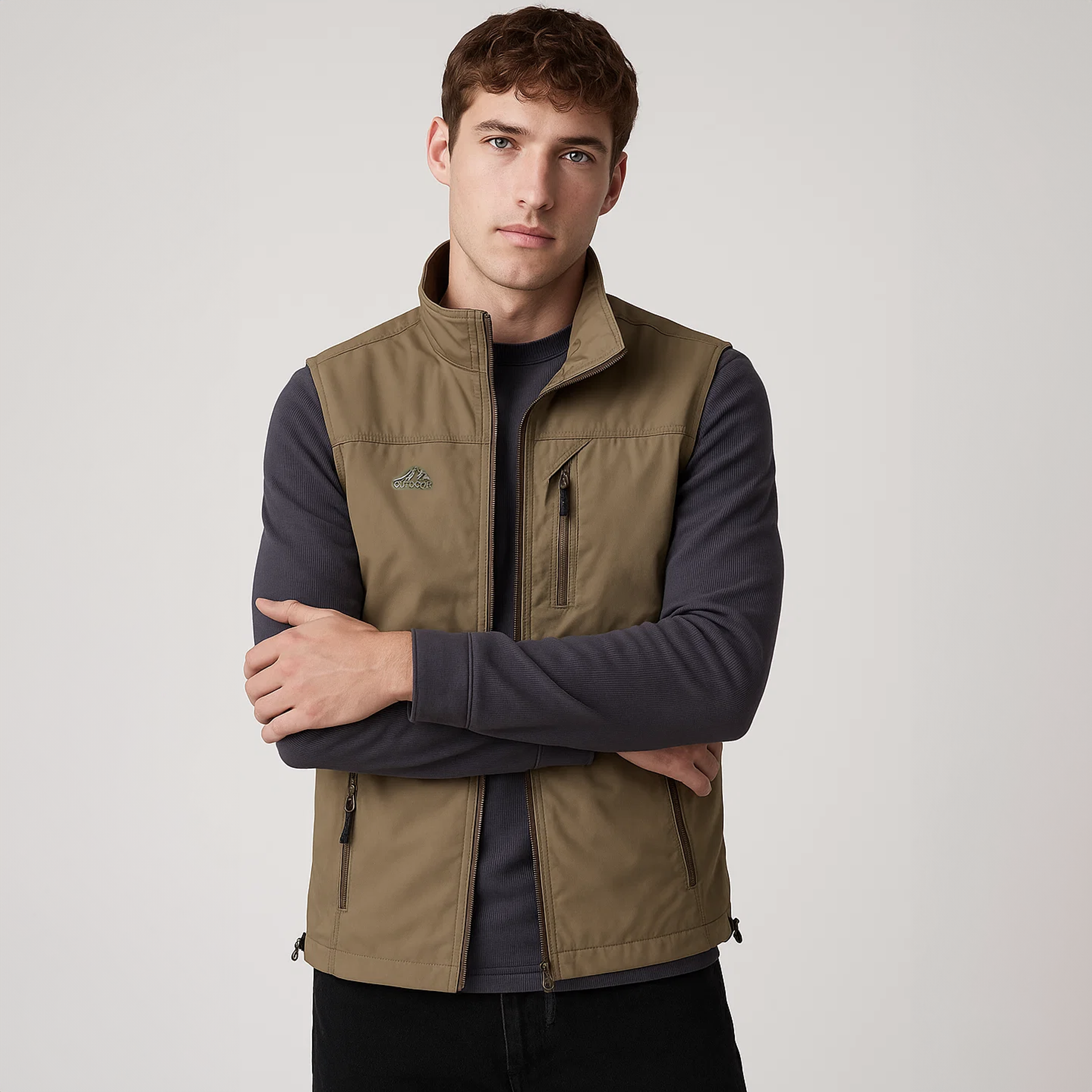 Men's Outdoor Thermal Vest - Waterproof, Breathable & 3 Zippered Pockets