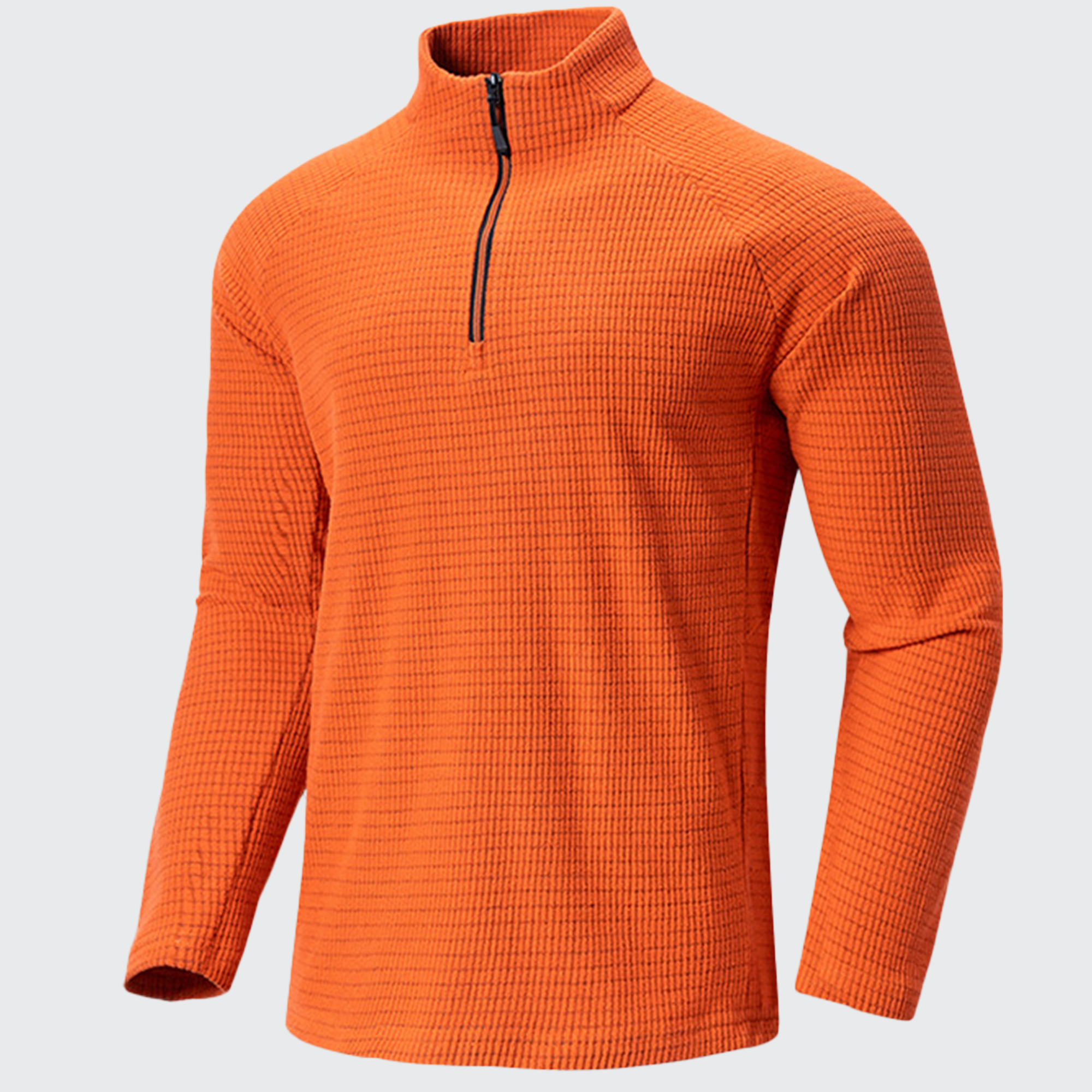 Men's Softshell Long Sleeve T-Shirt - Breathable, Zip Collar & Ergonomic Fit