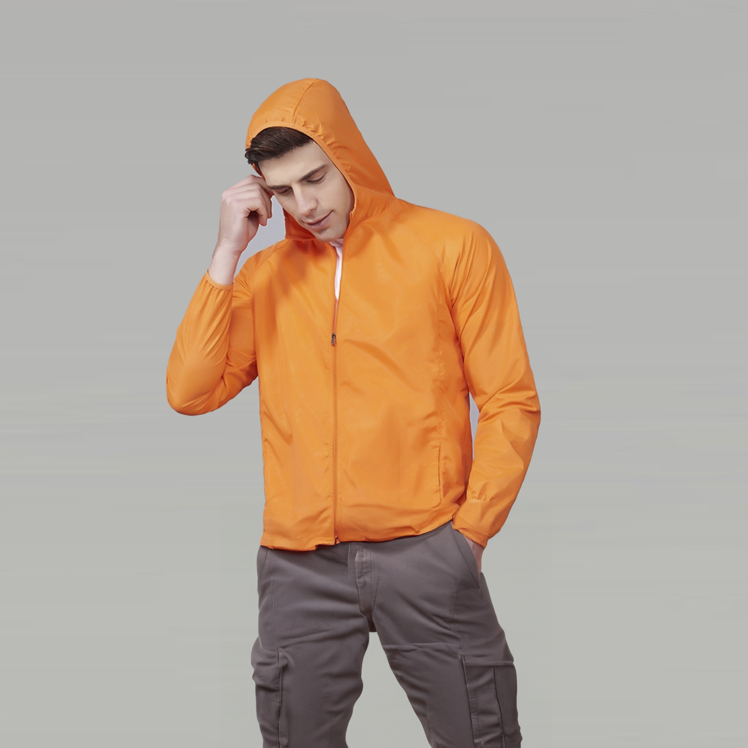 Men's Waterproof Windbreaker - UV Protection, Breathable & Adjustable Hood