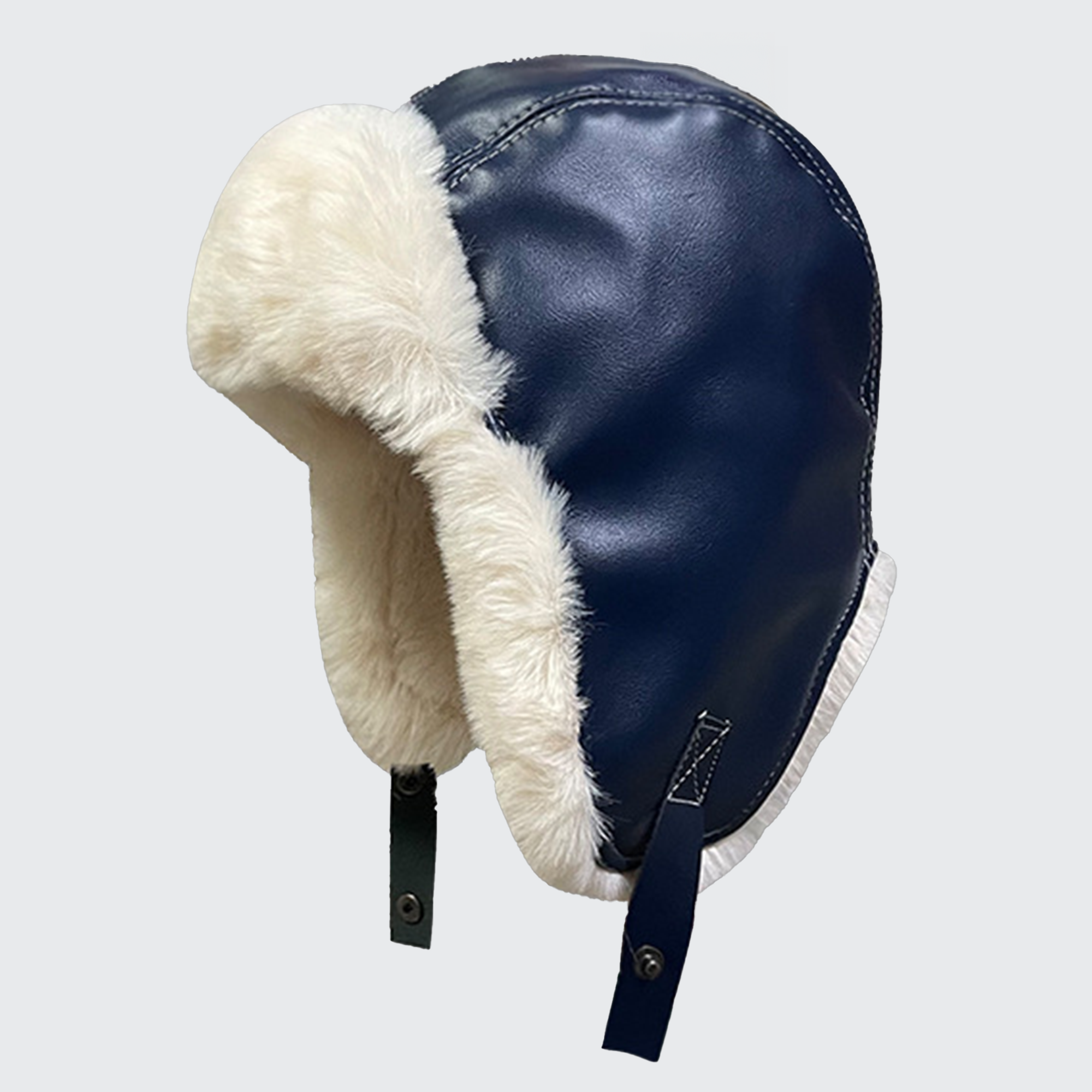 Yukon Trapper Hat - Faux Leather, Faux Fur Lined & Ear Flaps for Extreme Cold