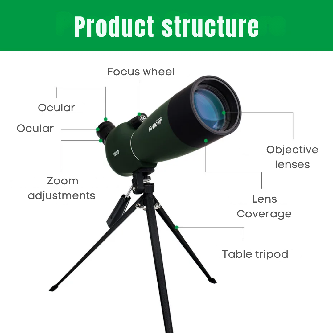 SVBONY SV28 Waterproof Spotting Scope | 25-75x70 Long-Range Telescope for Bird Watching & Camping