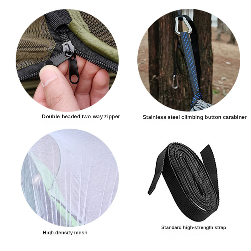 Outdoor Portable Mosquito Net Hammock | Forest Lightweight Bug-Proof Hammock for Camping