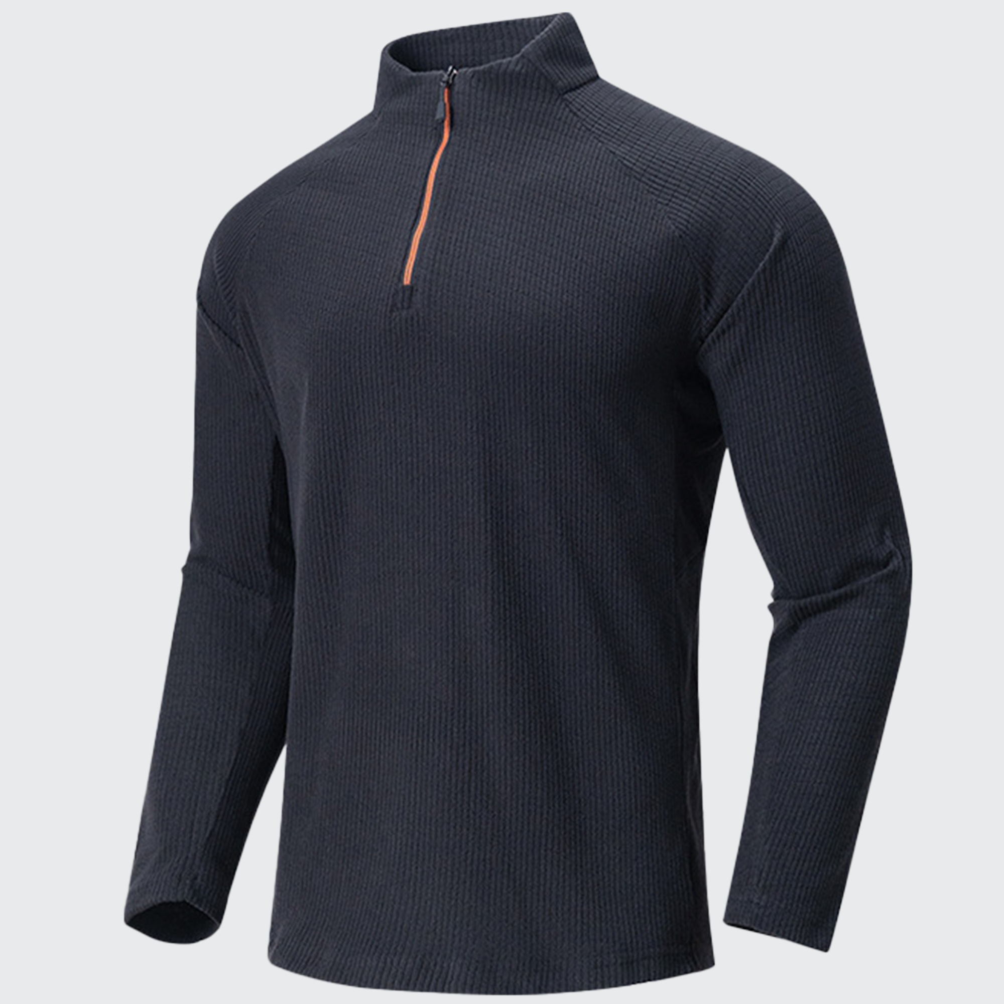 Men's Softshell Long Sleeve T-Shirt - Breathable, Zip Collar & Ergonomic Fit