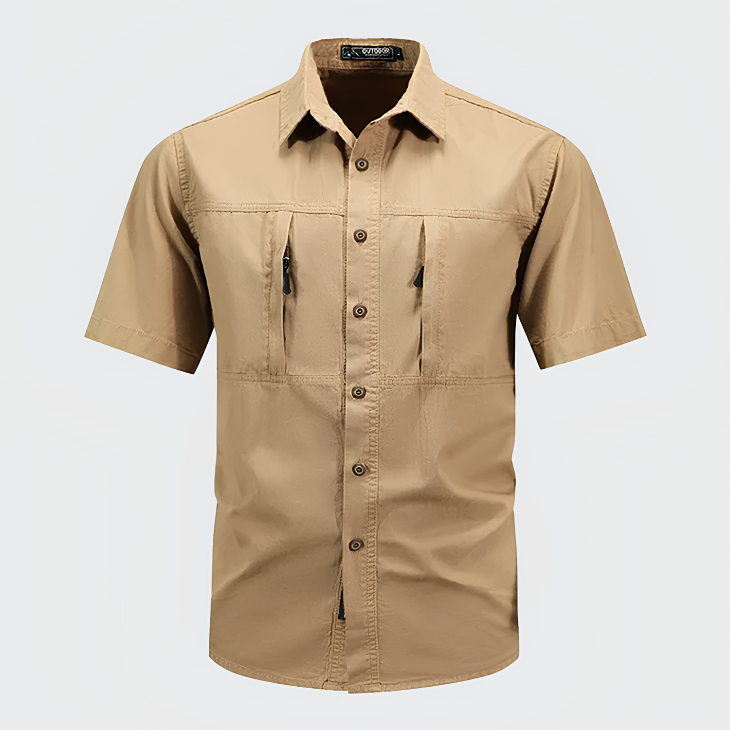 Men's Trektee Hiking Shirt - Polyester, Durable Buttons & Zip Pockets
