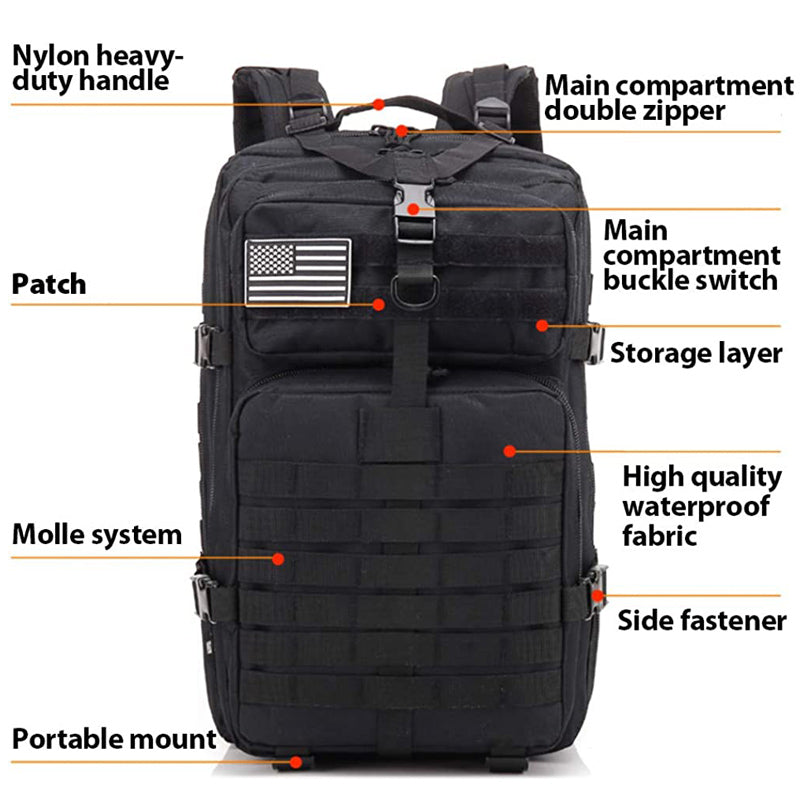 Elite 50L Military Tactical Backpack | Assault Pack for Hiking, Camping & Outdoors