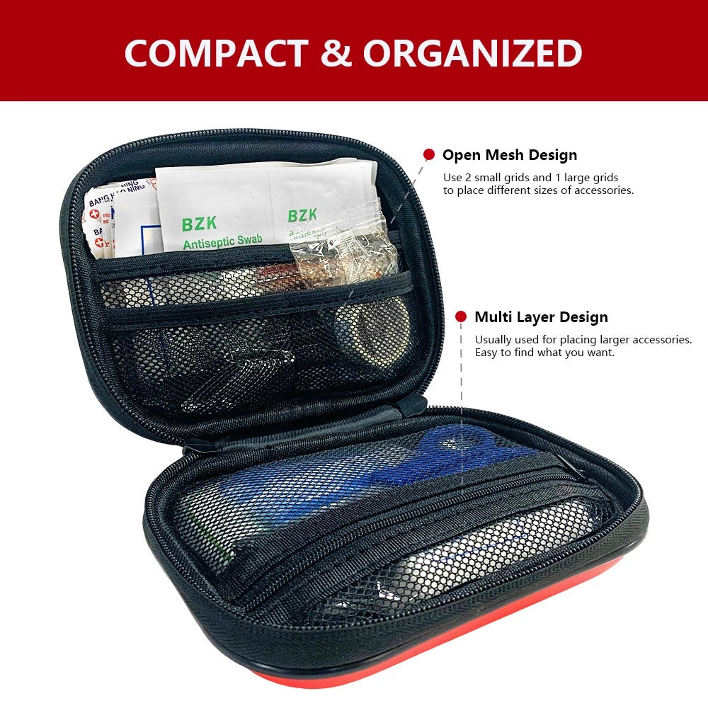 Survival 91-Piece Portable First Aid Kit | Compact Medical Kit for Car, Camping & Home