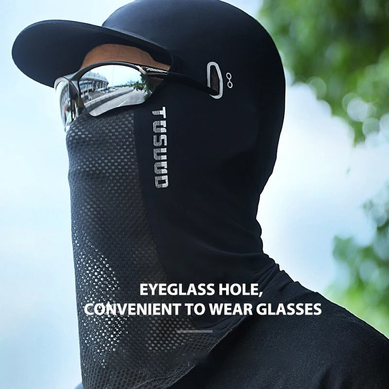 Ice Silk Tactical Balaclava Cap | Quick-Dry Breathable Face Mask with Sunglasses Holes for Hiking & Fishing