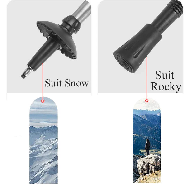 Ultralight Telescopic Trekking Pole | Adjustable 6061 Aluminum Hiking Stick for Mountain Trails
