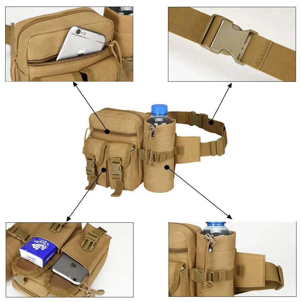 Pochete bolsa de cintura Militar - Outdoor [Camping - Mochilas & Bags - Bags e Pochetes] 01 - Pochete bolsa de cintura Militar - Outdoor Pescamping 