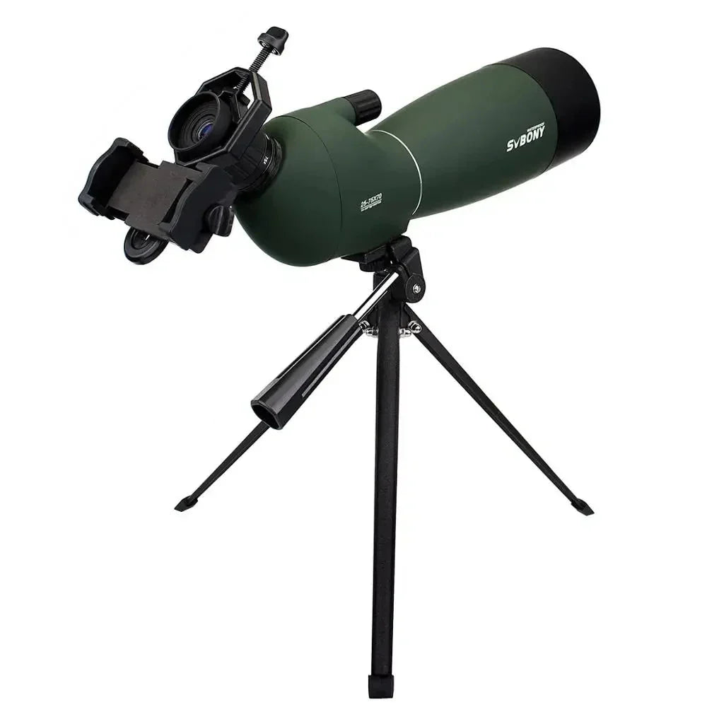 Telescópio Longo Alcance À Prova D'Água para Camping 25-75x70 SV28 - SVBONY [Camping - Acessórios de Camping - Telescópio] 01 - Telescópio Longo Alcance À Prova D'Água para Camping 25-75x70 SV28 - SVBONY Pescamping Com adaptador de celular 
